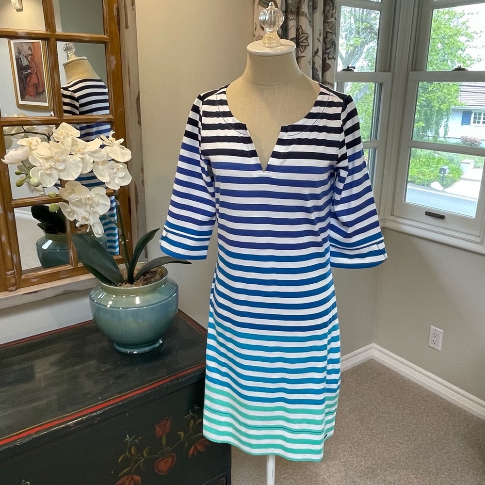 Hatley Blue/Green Striped Cotton Dress